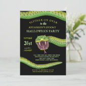 Halloween Scary Green Snake Slither on Over Creepy Kaart (Staand voorkant)