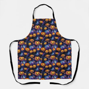 Halloween Scary Jack O lantaarn Sinaasappel Zwart Schort