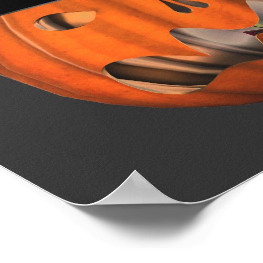Halloween Scary Jack O Lantern Pumpkin Poster (Hoek)