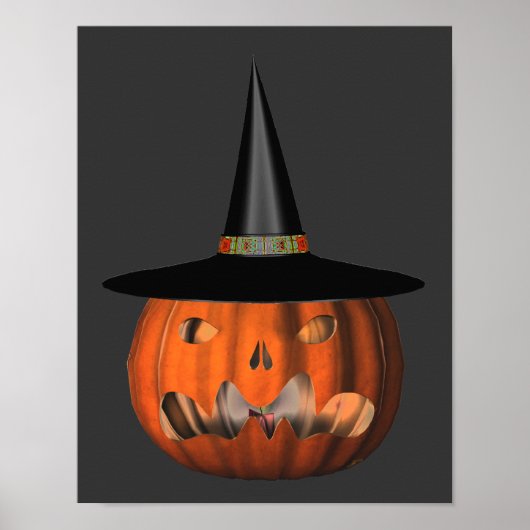 Halloween Scary Jack O Lantern Pumpkin Poster (Voorkant)