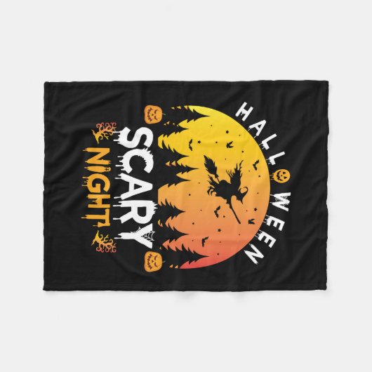 Halloween Scary Naight Birthday Fleece Deken (Voorkant (Horizontaal))