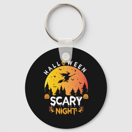 Halloween Scary Naight Birthday Sleutelhanger (Voorkant)