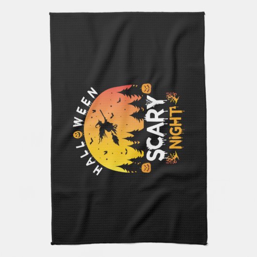 Halloween Scary Naight Birthday Theedoek (Verticaal)