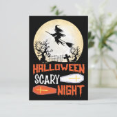 Halloween Scary Night Creepy Witch Halloween Kaart (Staand voorkant)