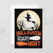 Halloween Scary Night Creepy Witch Halloween Kaart (Voorkant / Achterkant)