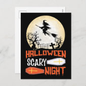 Halloween Scary Night Creepy Witch Halloween Kaart (Voorkant / Achterkant)