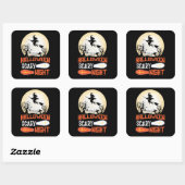 Halloween Scary Night Creepy Witch Vierkante Sticker (Vel)