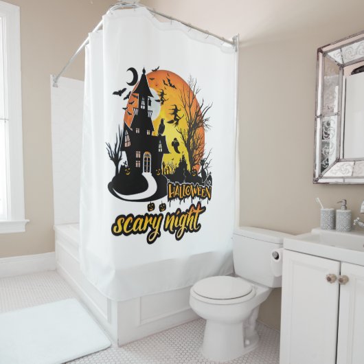 Halloween Scary Night Douchegordijn (In situ)