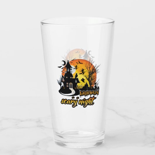 Halloween Scary Night Glas (Achterkant)
