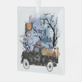 Halloween Scary Night Glas Ornament (Voorkant links)