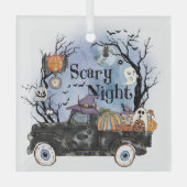 Halloween Scary Night Glas Ornament (Voorkant)