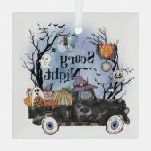 Halloween Scary Night Glas Ornament (Achterkant)