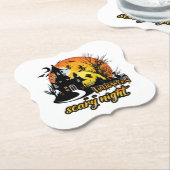 Halloween Scary Night Kartonnen Onderzetters (Gekanteld)