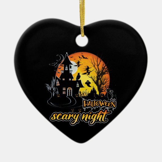 Halloween Scary Night Keramisch Ornament (Voorkant)