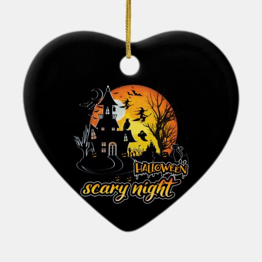 Halloween Scary Night Keramisch Ornament (Achterkant)