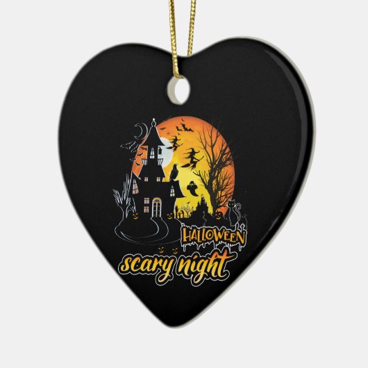 Halloween Scary Night Keramisch Ornament (Links)