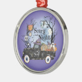 Halloween Scary Night Metalen Ornament (Links)
