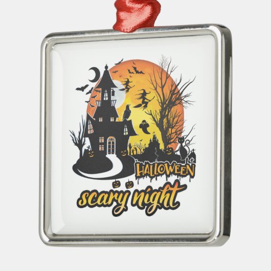Halloween Scary Night Metalen Ornament (Links)