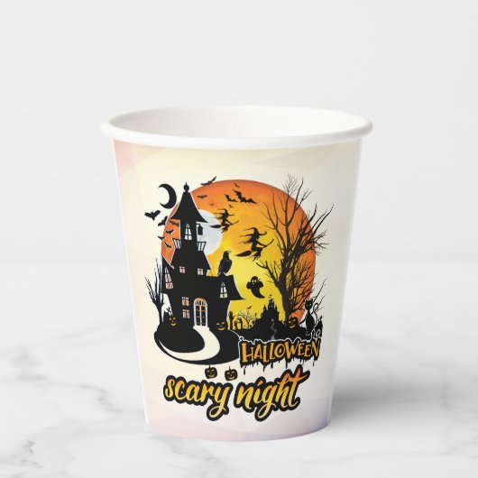 Halloween Scary Night Paper Cups Papieren Bekers (Voorkant)