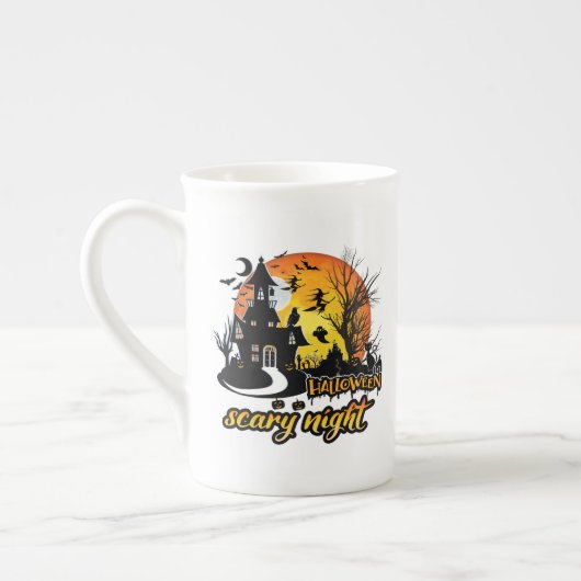 Halloween Scary Night Porselein Kop (Links)