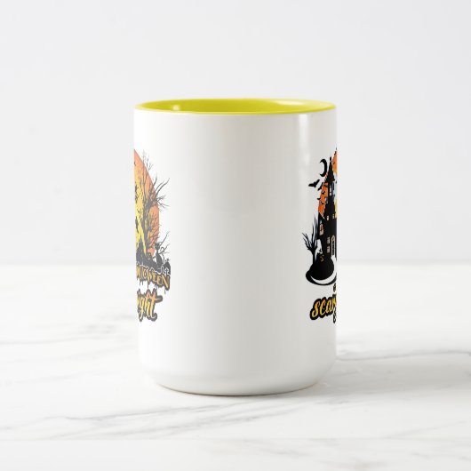 Halloween Scary Night Tweekleurige Koffiemok (Center)