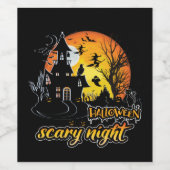 Halloween Scary Night Wijn Etiket (Enkel label)