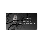 Halloween Scary Owl in a Tree Address Label (Voorkant)