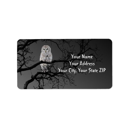 Halloween Scary Owl in a Tree Address Label (Voorkant)
