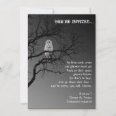 Halloween Scary Owl in a Tree Party Invitation Kaart (Voorkant)