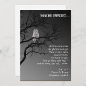 Halloween Scary Owl in a Tree Party Invitation Kaart (Voorkant / Achterkant)