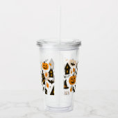 Halloween Scary Pattern – Spooky & feestelijk Acryl Drinkbeker (Rechts)