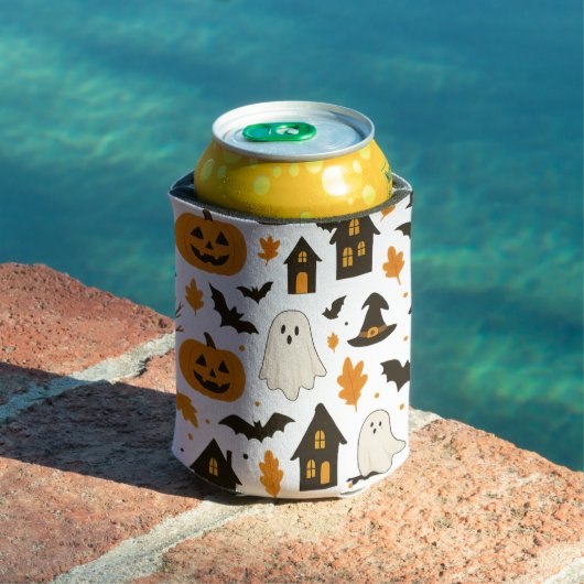 Halloween Scary Pattern – Spooky & feestelijk Blikjeskoeler (Insitu Zwembad)