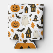 Halloween Scary Pattern – Spooky & feestelijk Blikjeskoeler (Voorkant)