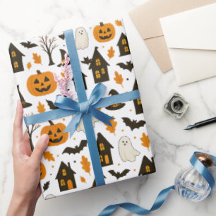Halloween Scary Pattern – Spooky & feestelijk Cadeaupapier