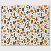 Halloween Scary Pattern – Spooky & feestelijk Cadeaupapier (Vlak)