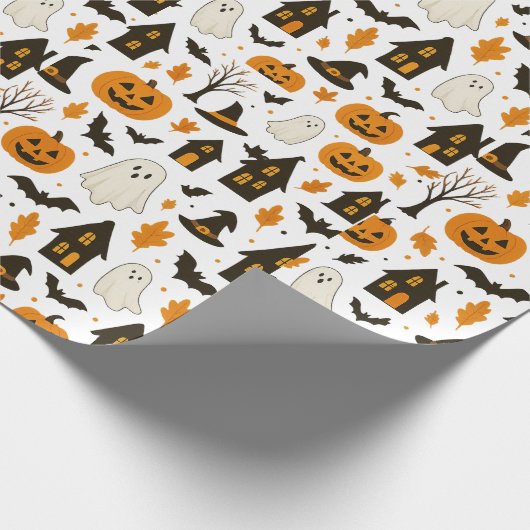 Halloween Scary Pattern – Spooky & feestelijk Cadeaupapier (Hoek)