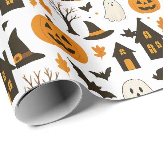 Halloween Scary Pattern – Spooky & feestelijk Cadeaupapier (Rol Hoek)