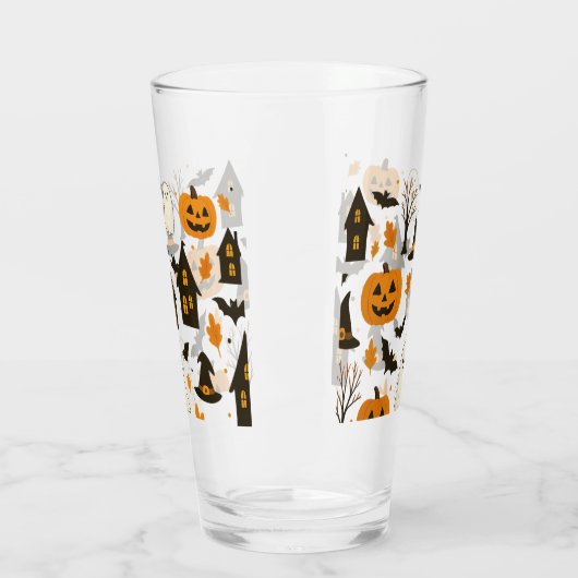 Halloween Scary Pattern – Spooky & feestelijk Glas (Links)