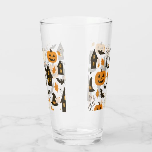 Halloween Scary Pattern – Spooky & feestelijk Glas (Rechts)