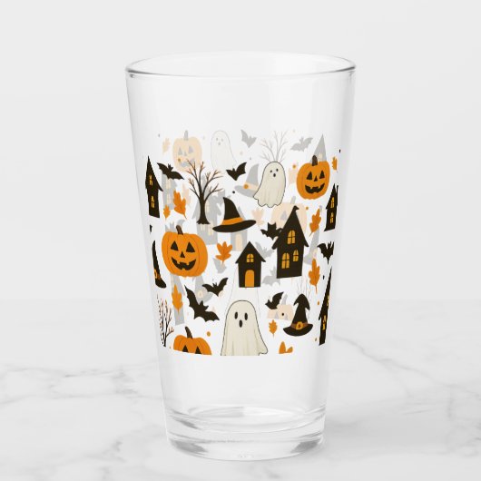 Halloween Scary Pattern – Spooky & feestelijk Glas (Voorkant)