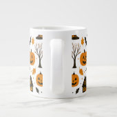 Halloween Scary Pattern – Spooky & feestelijk Grote Koffiekop (Achterkant)