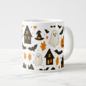 Halloween Scary Pattern – Spooky & feestelijk Grote Koffiekop (Voorkant rechts)