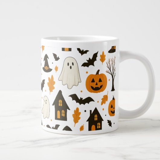 Halloween Scary Pattern – Spooky & feestelijk Grote Koffiekop (Rechts)