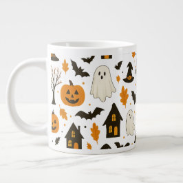 Halloween Scary Pattern – Spooky & feestelijk Grote Koffiekop