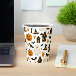 Halloween Scary Pattern – Spooky & feestelijk Papieren Bekers