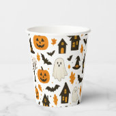 Halloween Scary Pattern – Spooky & feestelijk Papieren Bekers (Achterkant)