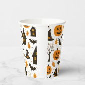 Halloween Scary Pattern – Spooky & feestelijk Papieren Bekers (Links)
