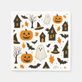 Halloween Scary Pattern – Spooky & feestelijk Servet (Voorkant)