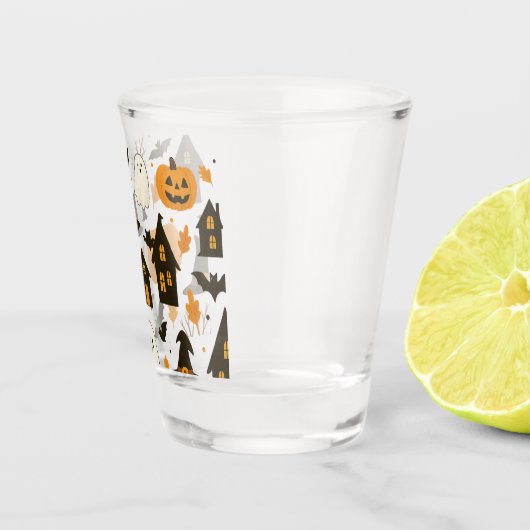 Halloween Scary Pattern – Spooky & feestelijk Shot Glas (Rechts)