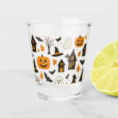 Halloween Scary Pattern – Spooky & feestelijk Shot Glas (Voorkant)